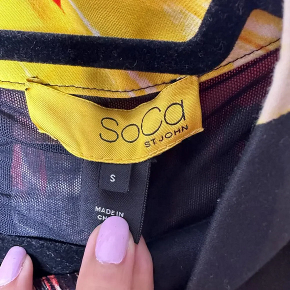 SoCa St. John Size S Vibrant Abstract Print Shift Dress Multicolor - Picture 5 of 6